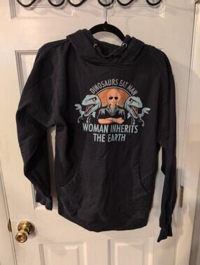 Dinosaurs Eat Man Woman Inherits The The Earth Hoodie Size XL